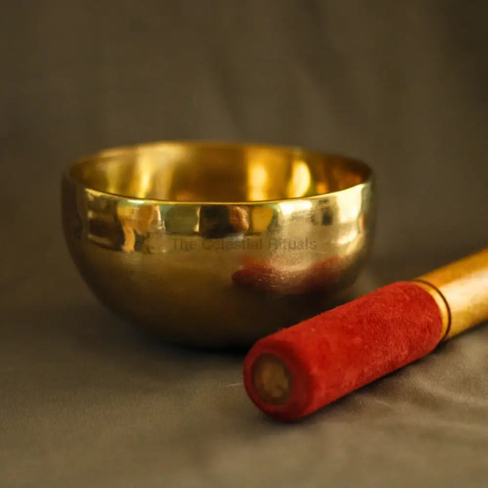 Handmade Brass Singing Bowl with Gift Box | Ideal for Rituals Meditation Cleansing and Healing Tibetian Golld Brass