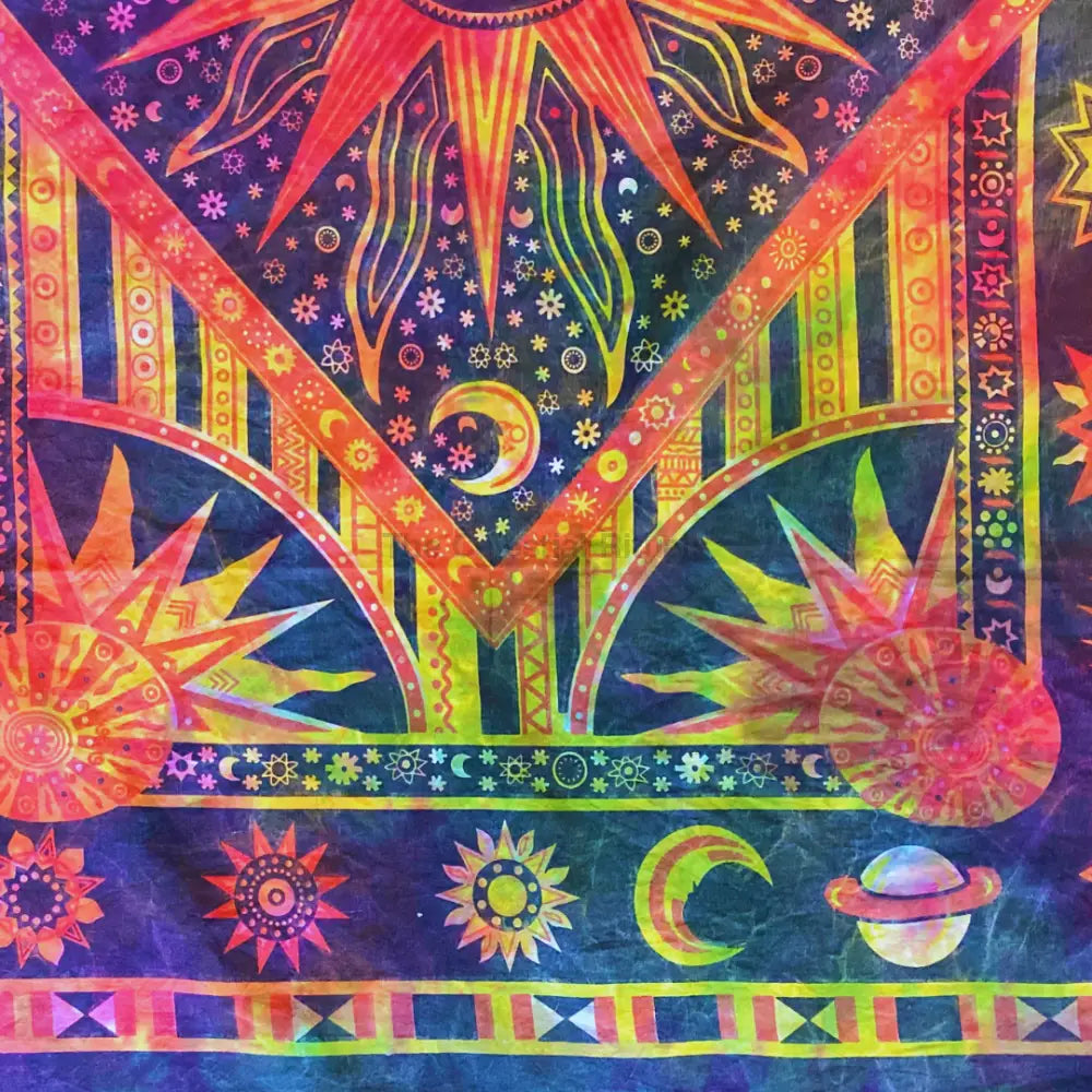 Holographic Sun & Moon Altar Cloth | Celestial Tarot Reading & Meditation Tapestry Tapestry