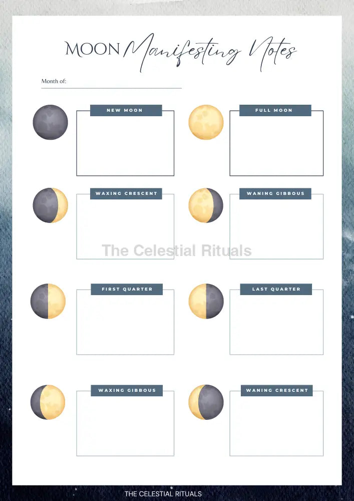 Moon Manifestation Journal – Lunar Planner for Intentions & Rituals Journals