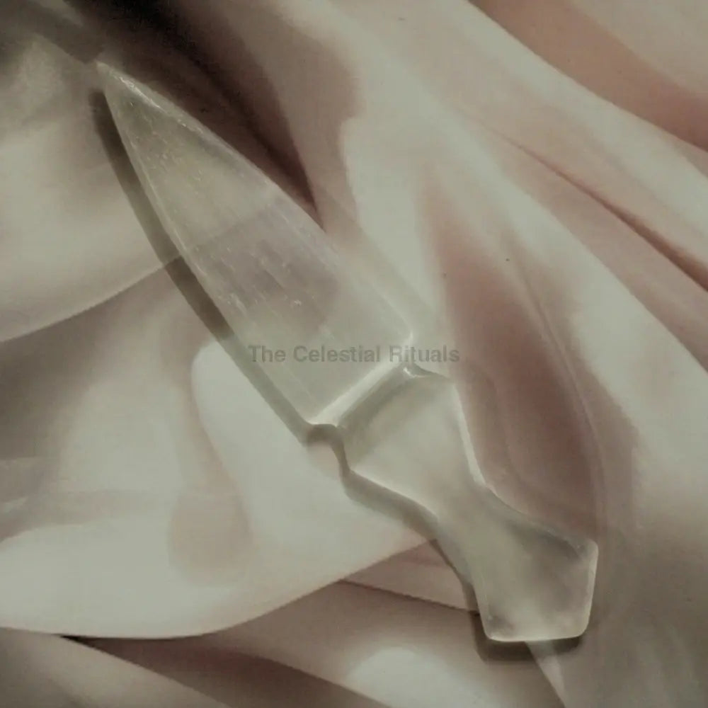 Rare Natural Selenite Knife – Ideal for Altarware & Reiki Healings Altarware Knifes