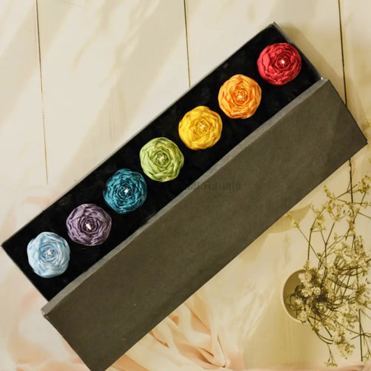 7 Chakra Rose Bud Ritual Soy Candles Set with Gift Box