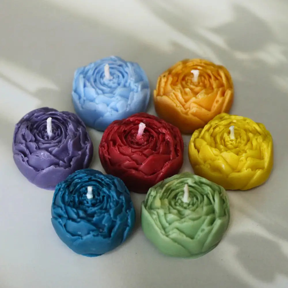7 Chakra Rose Bud Ritual Soy Candles Set with Gift Box