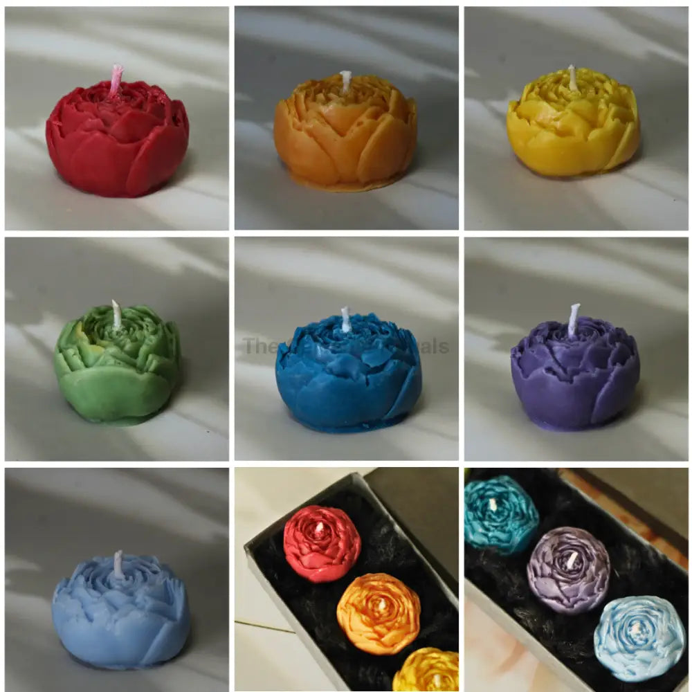 7 Chakra Rose Bud Ritual Soy Candles Set with Gift Box