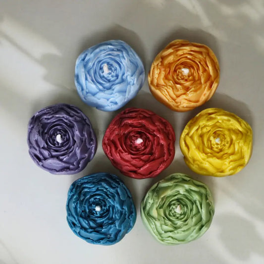 7 Chakra Rose Bud Ritual Soy Candles Set with Gift Box
