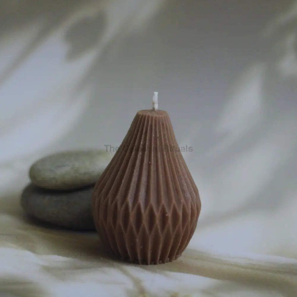 Celestial Rituals Pear Candle – Hand-Poured Luxury in Soy Wax Single mocha color Candles