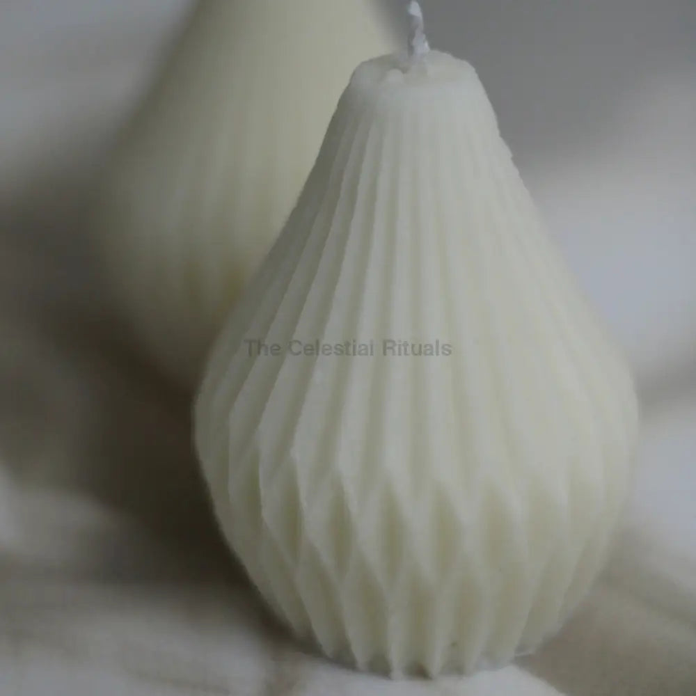 Celestial Rituals Pear Candle – Hand-Poured Luxury in Soy Wax Single White color Candles