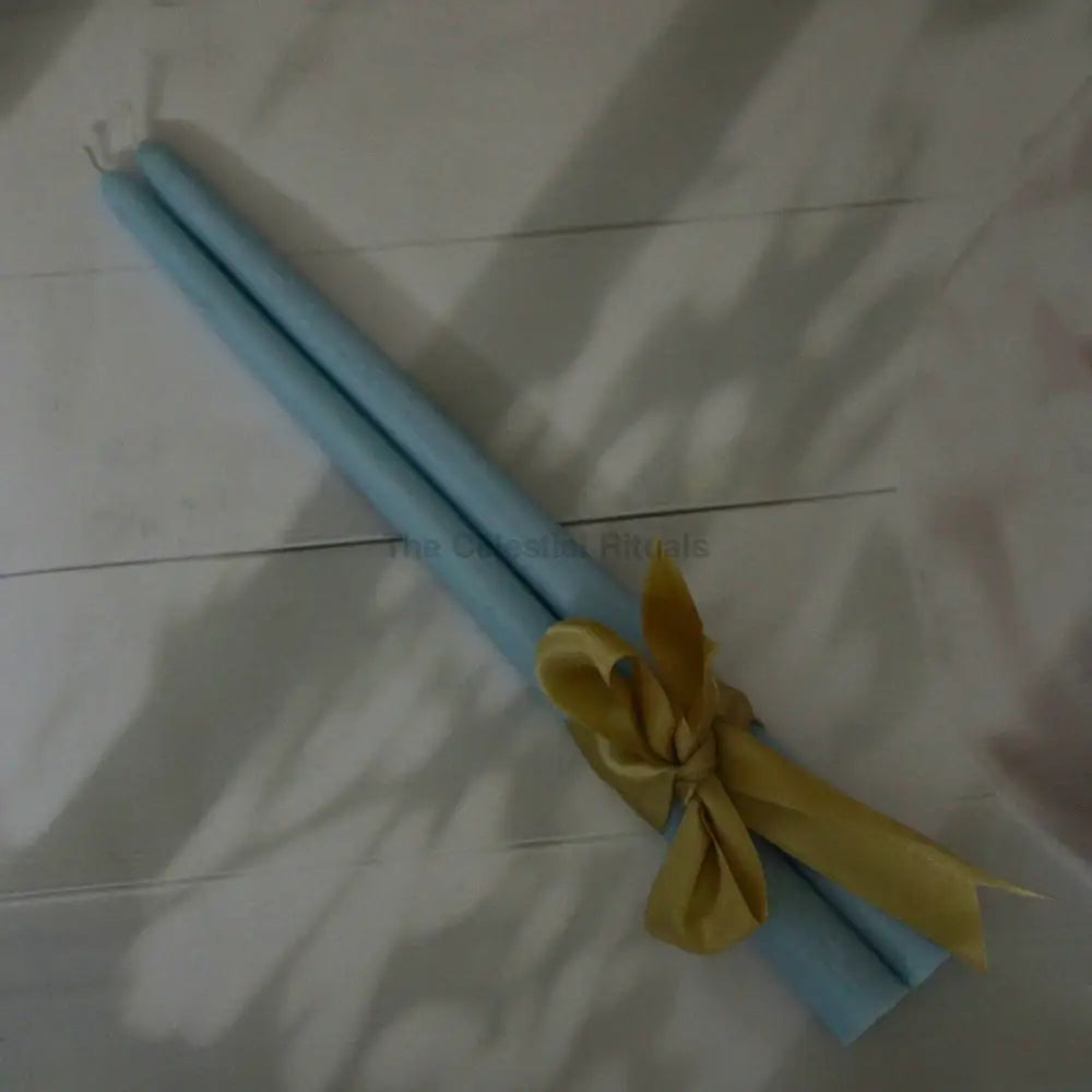 Chakra Alchemy Taper Candles (Set of 2) | Vibrant Colors for Energy Healing Blue Candles