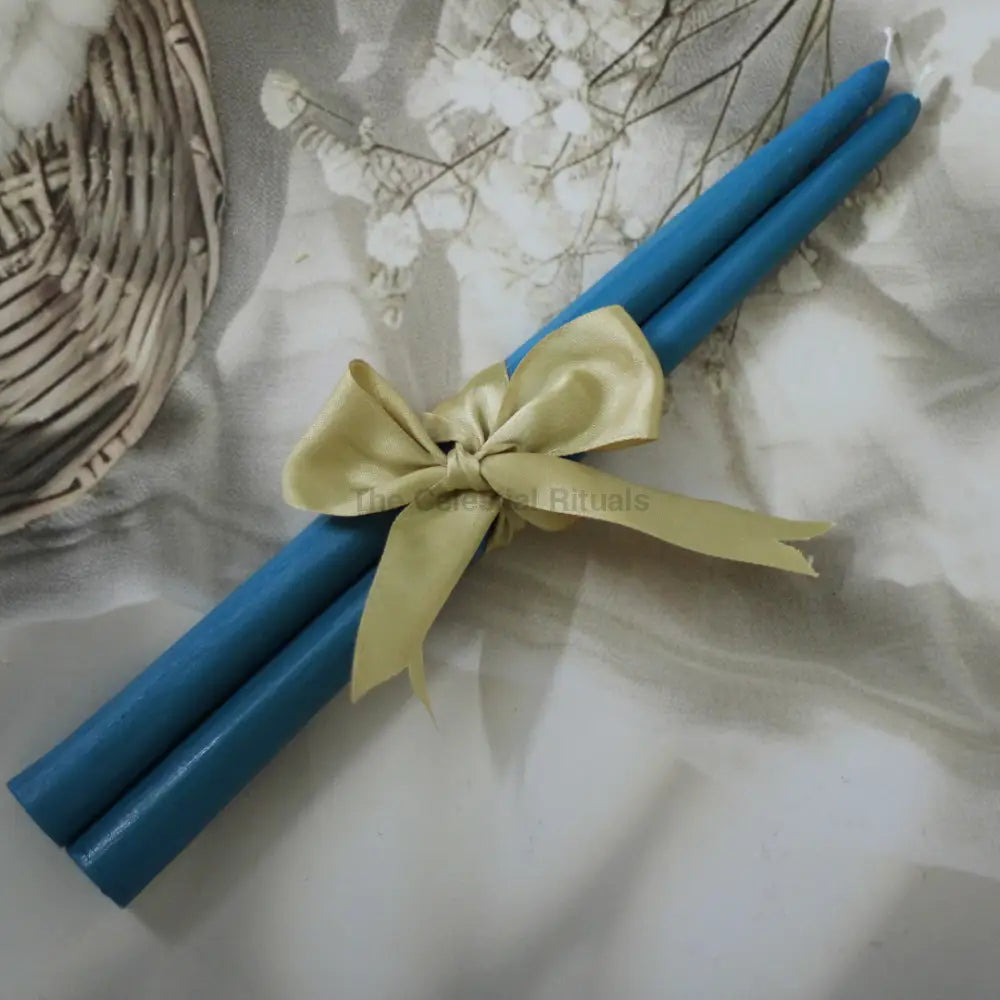 Chakra Alchemy Taper Candles (Set of 2) | Vibrant Colors for Energy Healing Navy Candles