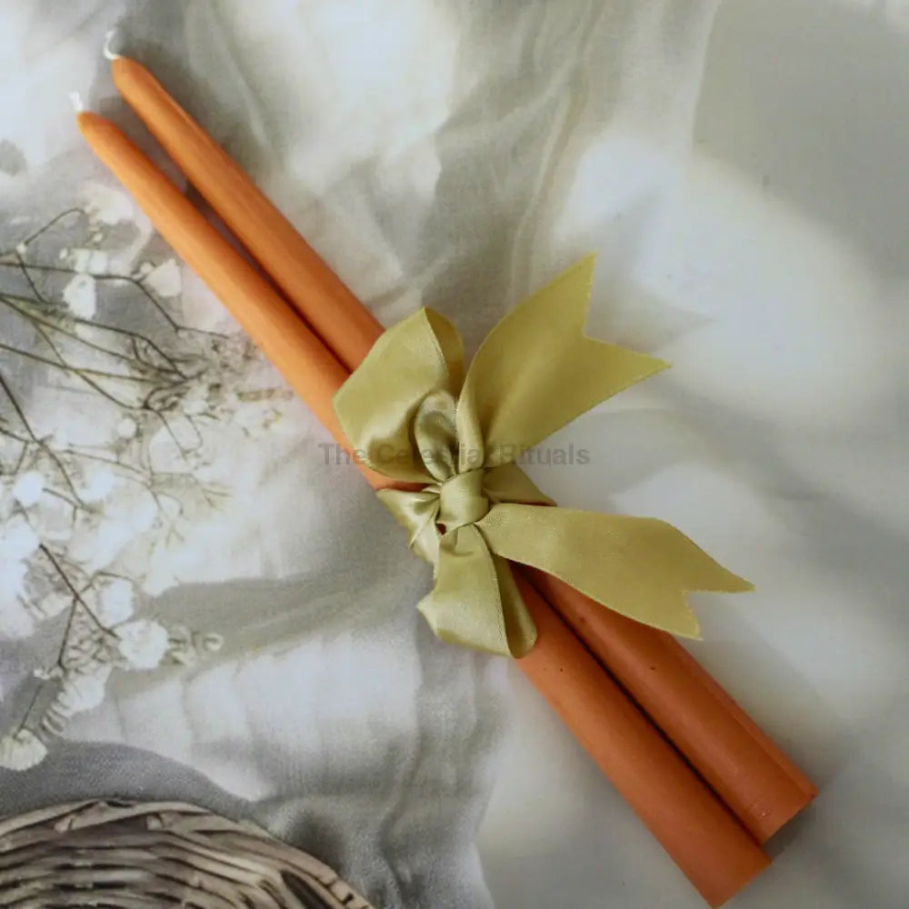 Chakra Alchemy Taper Candles (Set of 2) | Vibrant Colors for Energy Healing Orange Candles