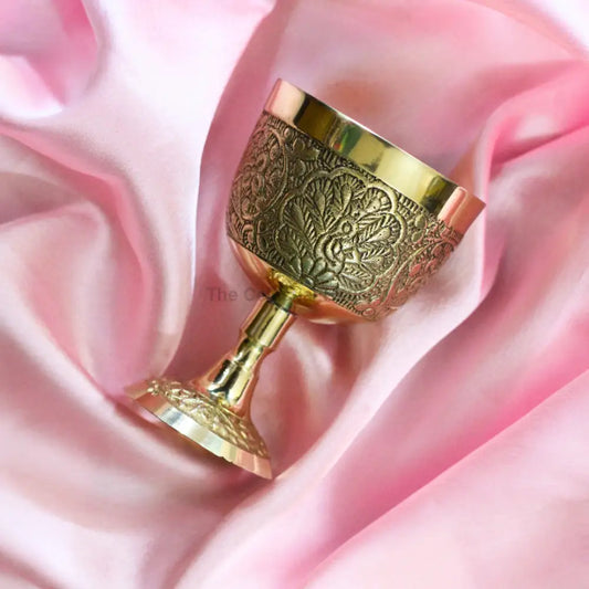 Golden Vintage Embellished Brass Chalice | Perfect for Rituals & Offerings Chalice