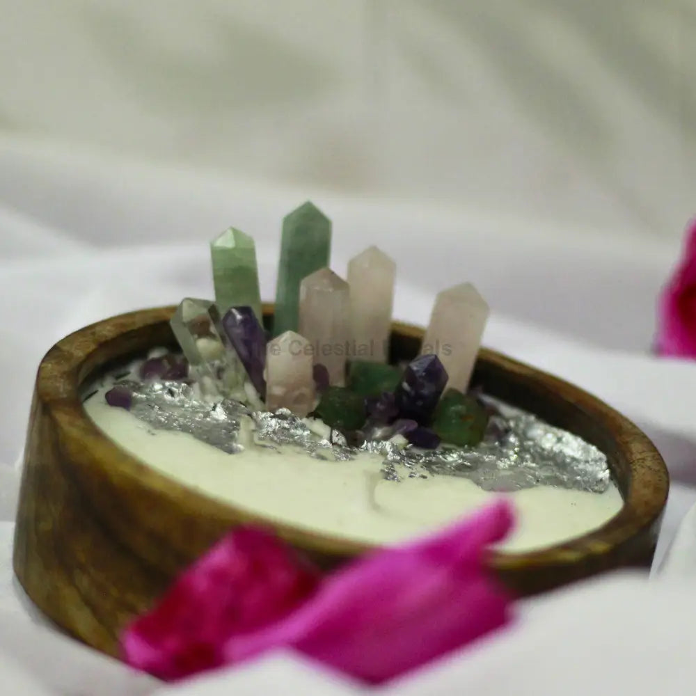 Handmade Soy Intention Candles in Wood with Gift Box Candles