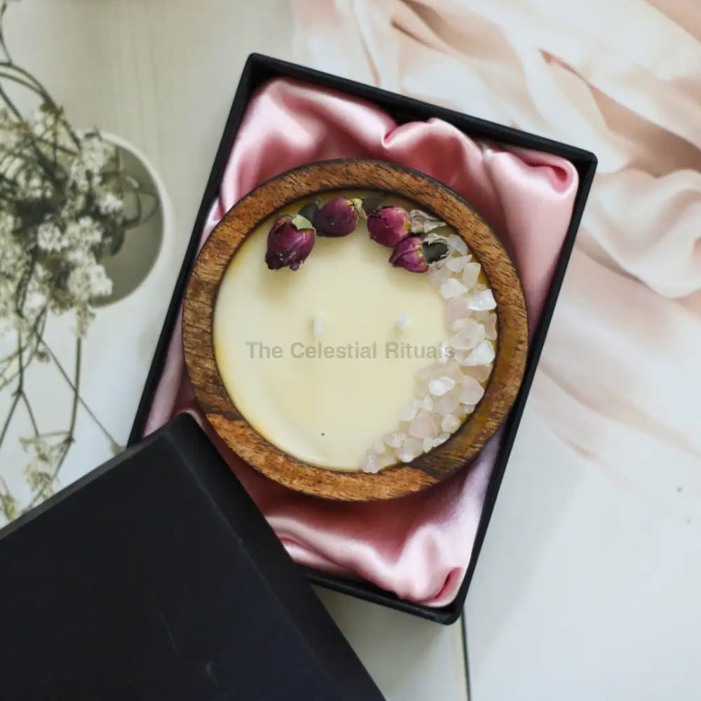 Intention Soy Candles in Wood with Gift Box Candles