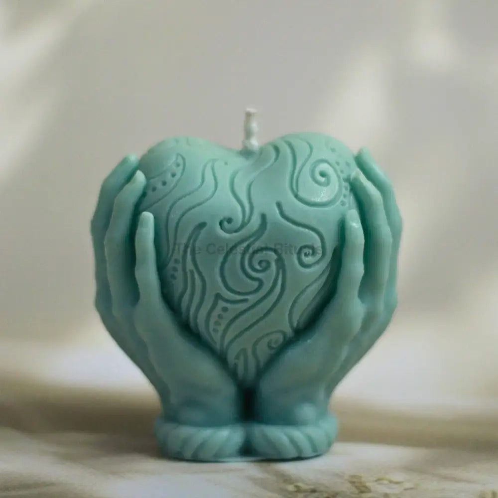 Heart-in-Hand Blessing Soy Candle (set of 2) with Gift Box| Symbol of Love Protection & Healing Candles