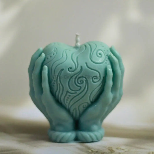 Heart-in-Hand Blessing Soy Candle (set of 2) with Gift Box| Symbol of Love Protection & Healing Candles