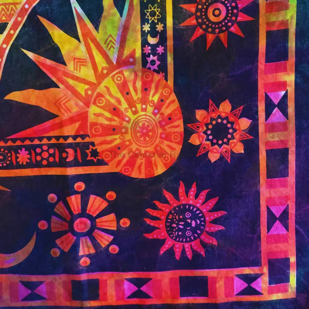 Holographic Sun & Moon Altar Cloth | Celestial Tarot Reading & Meditation Tapestry Tapestry