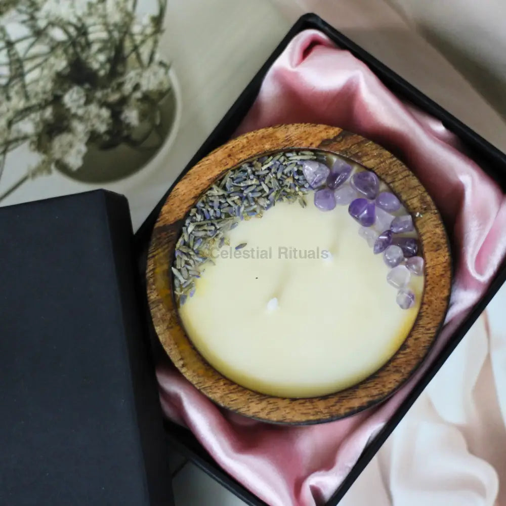 Intention Soy Candles in Wood with Gift Box Candles