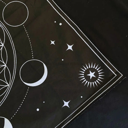 Lunar Flower of Life Altar Cloth | Sacred Geometry Tapestry for Energy Healing Tapestry