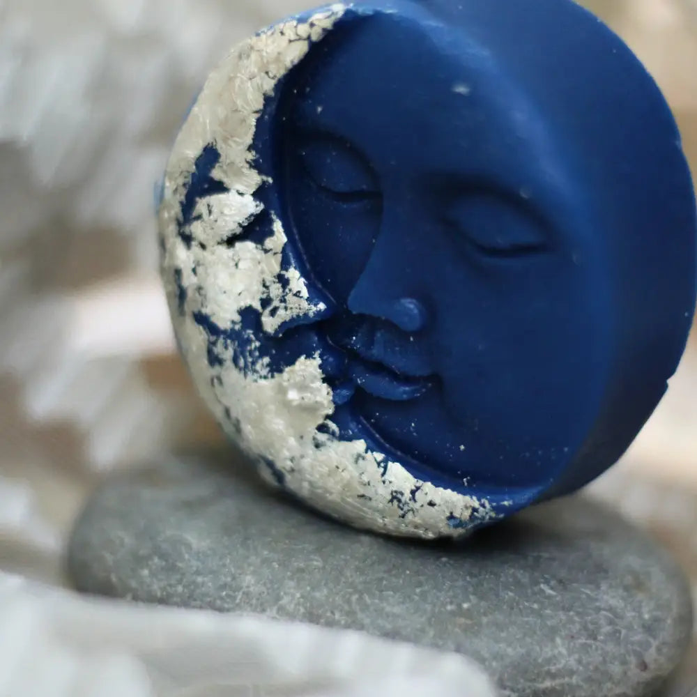 Luxe Gold Silver Foil Moon-Faced Candle - Handcrafted Soy Wax Candle | Gift Box Candles