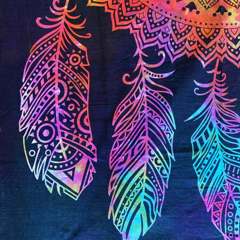 Mystic Mandala Dreamcatcher Tapestry – Spiritual Decor Tapestry