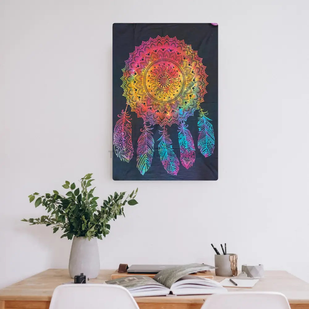 Mystic Mandala Dreamcatcher Tapestry – Spiritual Decor Tapestry