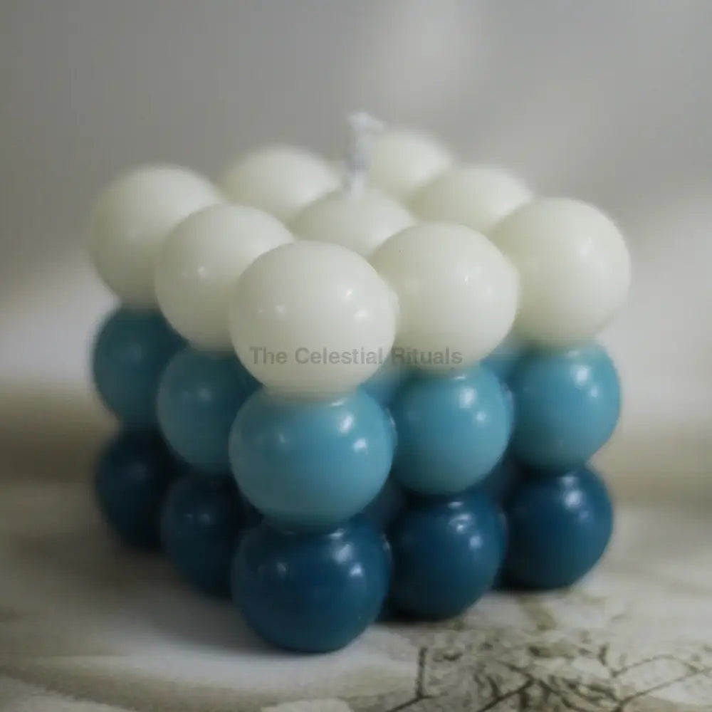 Ombre Lunar Bubble Soy Candle | Moon Magic Ritual Candle for Spells & Manifestation Blue Candles