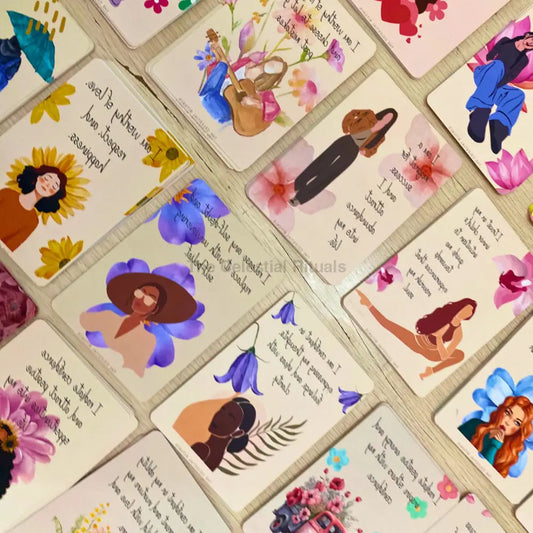 Radiant Soul Premium Affirmation Cards for Her | Full 51 card set with Box Affirmation Cards
