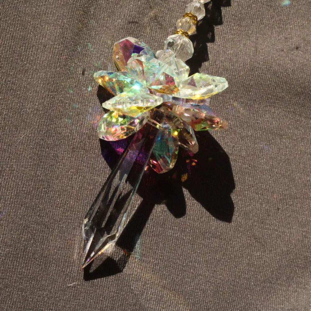 Rainbow Guardian Suncatcher Crystal Glass Altarware | Light & Energy Suncatcher