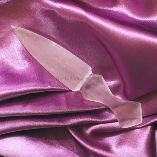 Rare Natural Selenite Knife – Ideal for Altarware & Reiki Healings Altarware Knifes