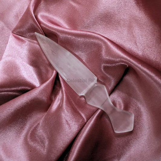 Rare Natural Selenite Knife – Ideal for Altarware & Reiki Healings Altarware Knifes