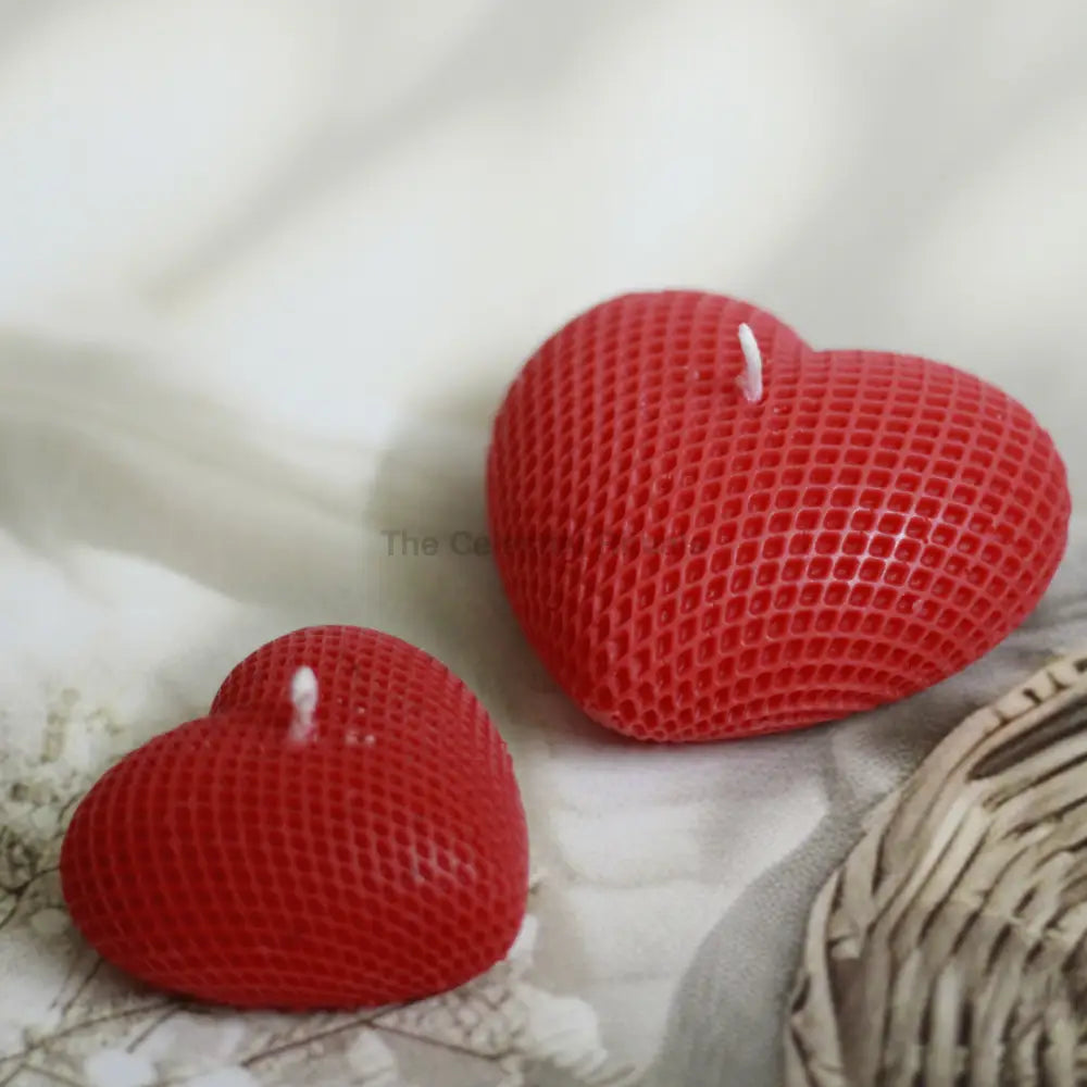 Hearts Ribbed Candle | Spiritual Self-Love & Healing Rituals Big and Small - Red Hearts Candles