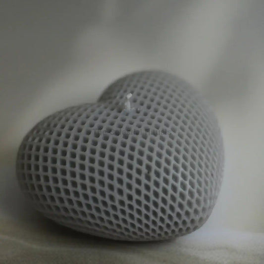 Hearts Ribbed Candle | Spiritual Self-Love & Healing Rituals Big Grey Heart Candles