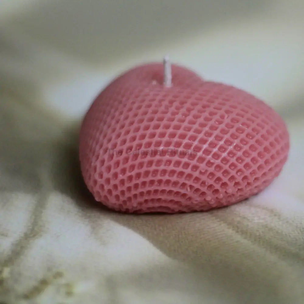Hearts Ribbed Candle | Spiritual Self-Love & Healing Rituals Small Pink Heart Candles