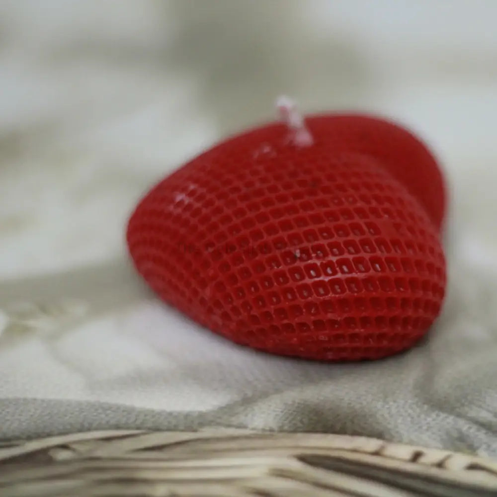 Hearts Ribbed Candle | Spiritual Self-Love & Healing Rituals Small Red Heart Candles