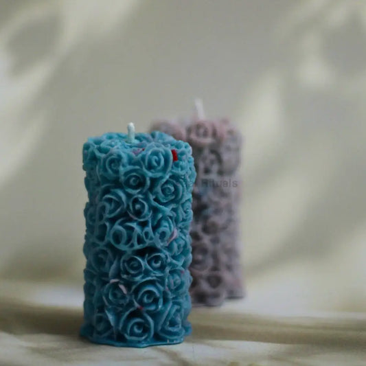 Rose Pillar Candle in a gift box – Wiccan Soy Wax Candle for Love Rituals & Manifestation Candles