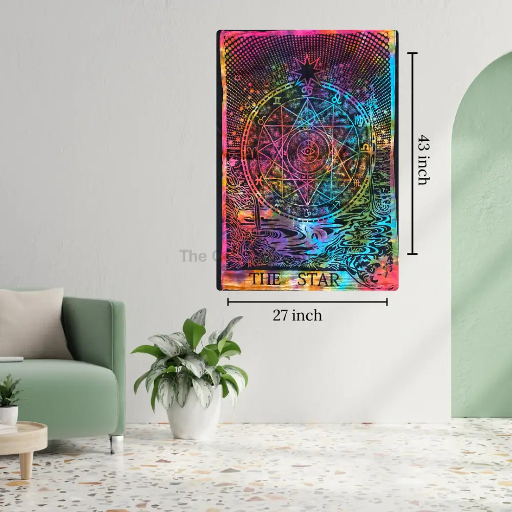 The Star Tarot Altar Cloth | Mystical Tapestry for Spiritual Décor Tapestry