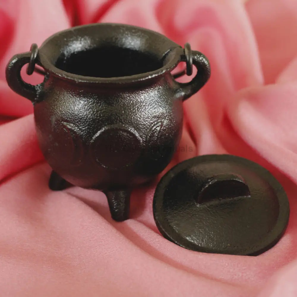 Triple Moon Goddess Cast Iron Cauldron | Perfect for Smudging Rituals and Decor Cauldron