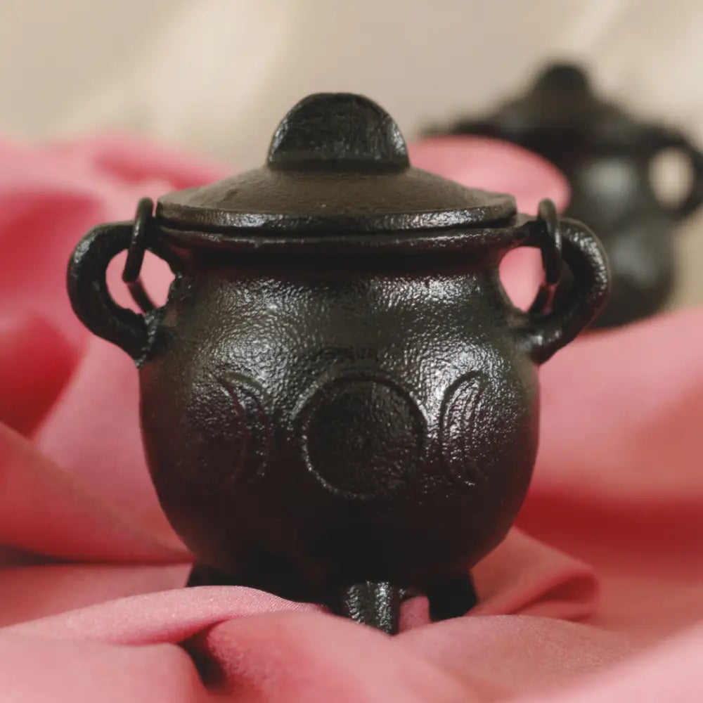 Triple Moon Goddess Cast Iron Cauldron | Perfect for Smudging Rituals and Decor Medium Cauldron