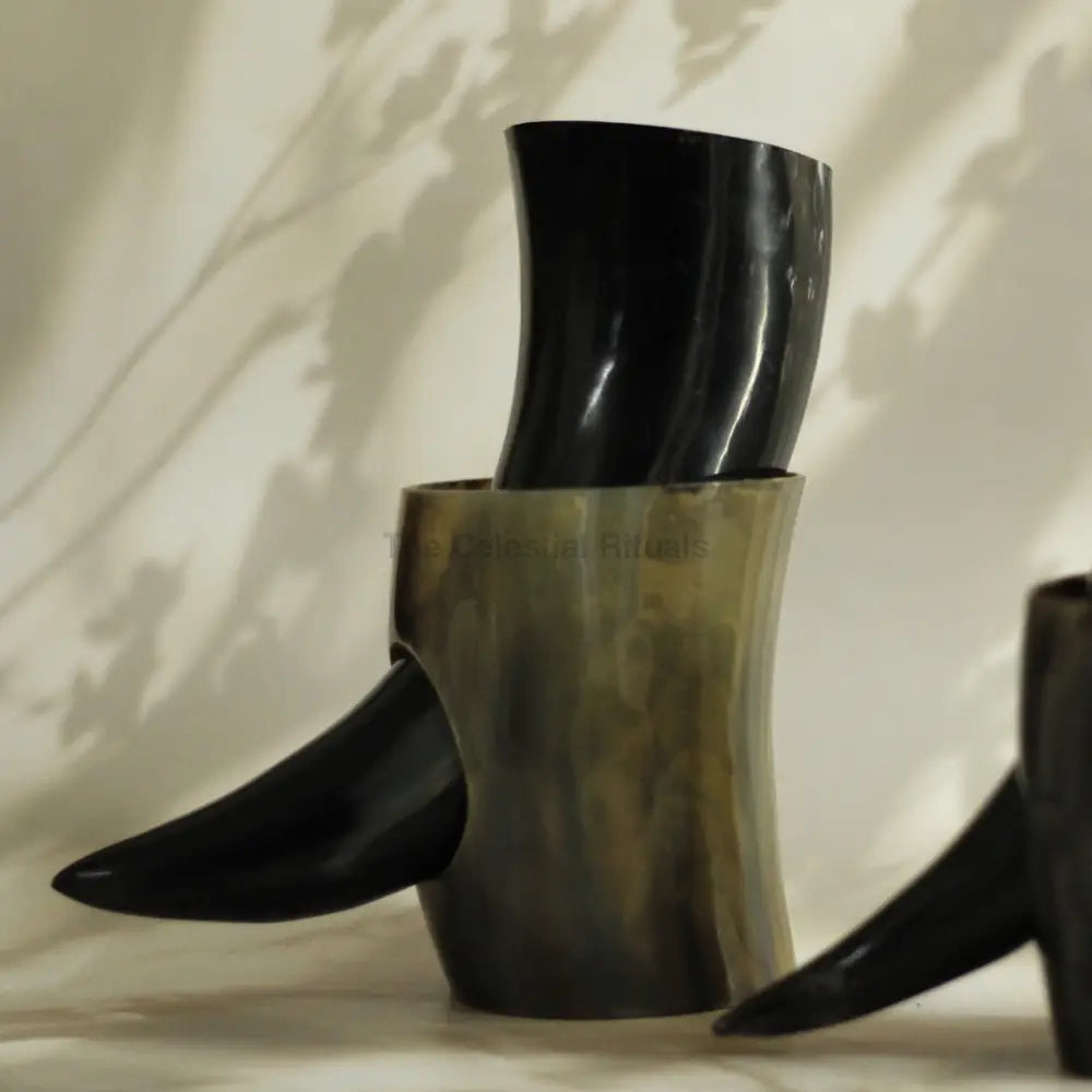 Viking Drinking Horns Tankards With Stand Authentic Horn Mugs Chalice