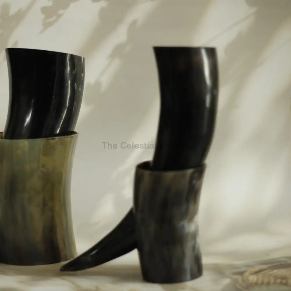 Viking Drinking Horns Tankards With Stand Authentic Horn Mugs Regular Chalice